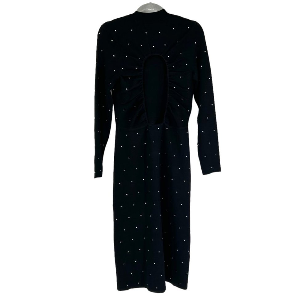 NWT Sandro Tijuana Crystal Embellished Knit Open Back Midi Dress - Picture 4 of 11